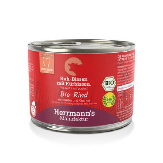 Herrmanns Bio Kat Rund met Pompoen, 200 g (blik)