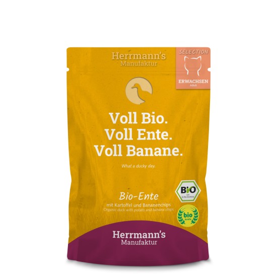 Herrmanns Bio Cat Canard avec Pomme de Terre, 100 g (sachet)