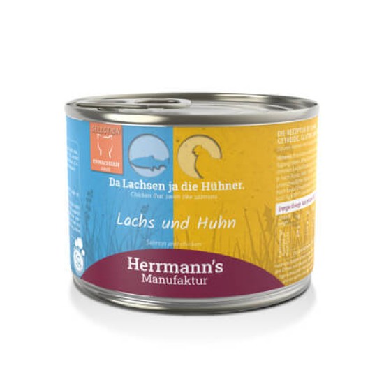 Herrmanns Kat Zalm met Kip, 200 g (blik)