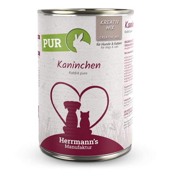 Herrmanns Puur Konijn, 400 g (blik)