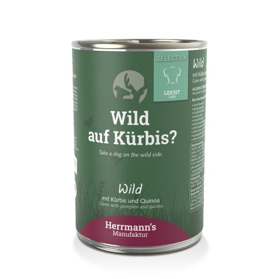 Herrmanns Light Hert met Pompoen, 400 g (blik)