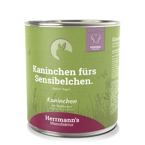 Herrmanns Sensitive Konijn met Rijst Flakes, 800 g