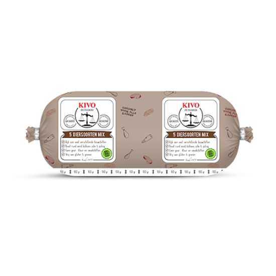 Kivo 5 Diersoorten Mix, 500 g