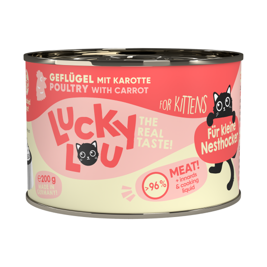 Lucky Lou Kitten Gevogelte, 200 g (blik)