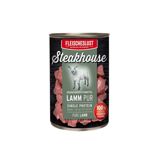 Fleischeslust Steakhouse Tinned Pure Lamb, 800 g