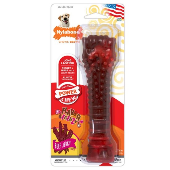 Nylabone Chew Textured Bone Beef Jerky, souper