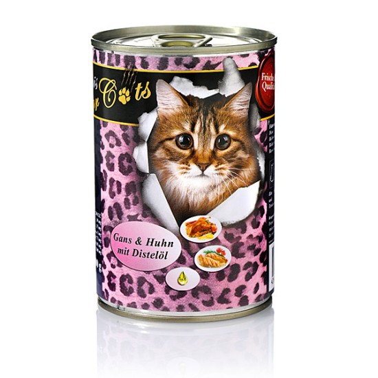 O'Canis Katten Blikvoer Gans, Kip en Saffloerolie, 400 g