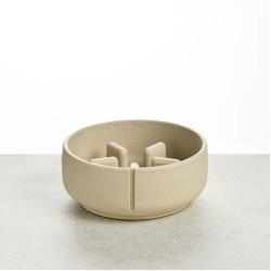 Pino Slow Feeder Bowl, Medium, Owl Greige