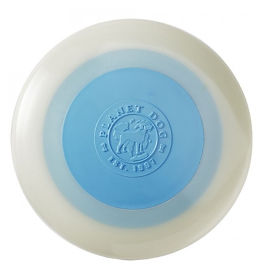 Planet Dog Zoom Flyer, Glow Blanc/bleu, grand