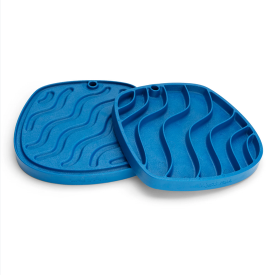 West Paw Seaflex Feast Mat Waves Bleu marine