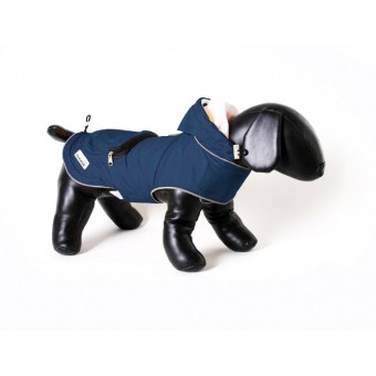 Doodlebone Mac-in-a-Pack regenjas voor honden Blauw