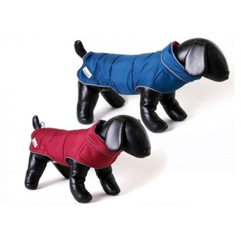 Doodlebone Combi-Puffer omkeerbare hondenjas Blauw / framboos